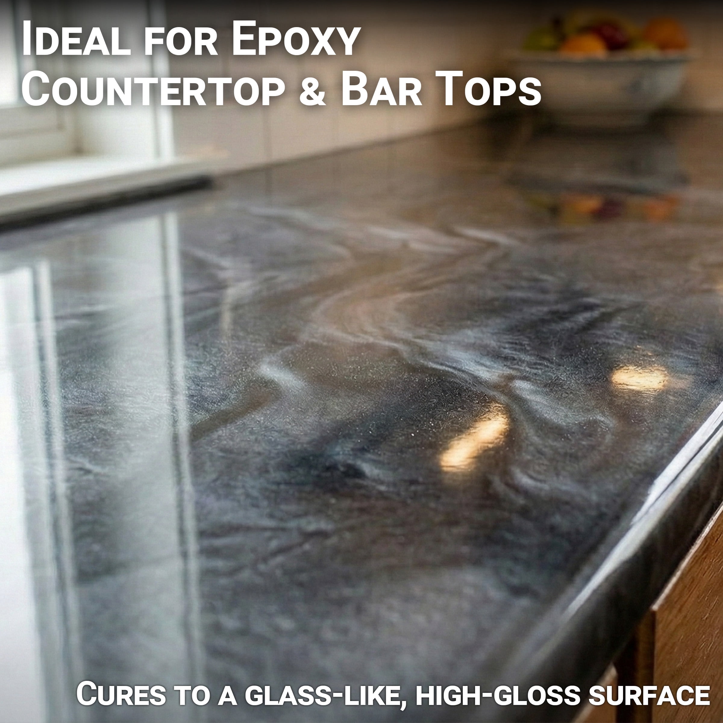 Countertops Clear Epoxy Resin 1 Gallon Kit, 1:1 Mix Heat Tolerance Epoxy for Tabletop, Bar Top, Surface Coating, Wood Slabs, and DIY Art Craft Projects