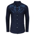 thumbnail image 3 of Tiijoy Boys Western Cowboy Shirt Long Sleeve Button Down Shirt Collared Top, Sizes 4-13, 3 of 3