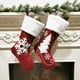 thumbnail image 4 of Medias de Navidad, 4 piezas de medias de Navidad, arpillera con medias de puño de felpa grandes, para decoraciones de fiesta de Navidad de vacaciones familiares, 4 of 5