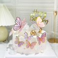 thumbnail image 2 of 60 piezas de adornos para tartas con forma de mariposa y purpurina, decoración para tartas de cumpleaños, 2 of 3
