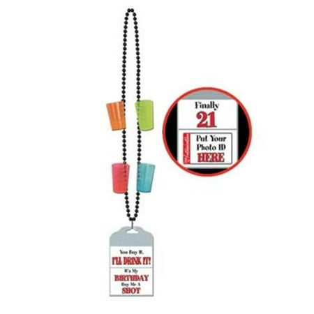 Beistle - 57130 - 21st Birthday Party Beads- Pack of 12