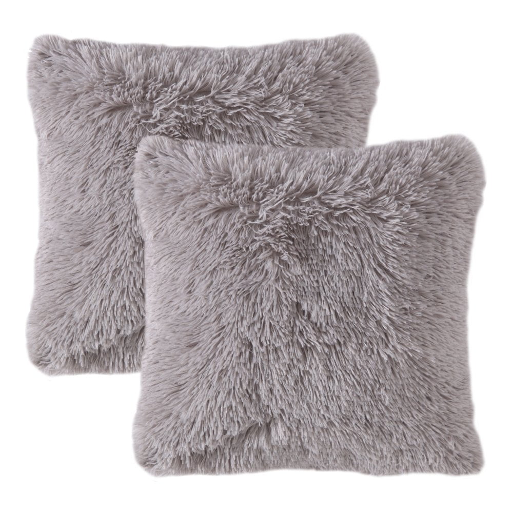 Popeven Pack of 2 Luxury Faux Fur Throw Pillow Cover ...