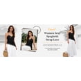 thumbnail image 4 of PUWEI Women's Summer Lace Trim Satin Camisole Spaghetti Strap V Neck Asymmetrical Hem Tank Tops, 4 of 7