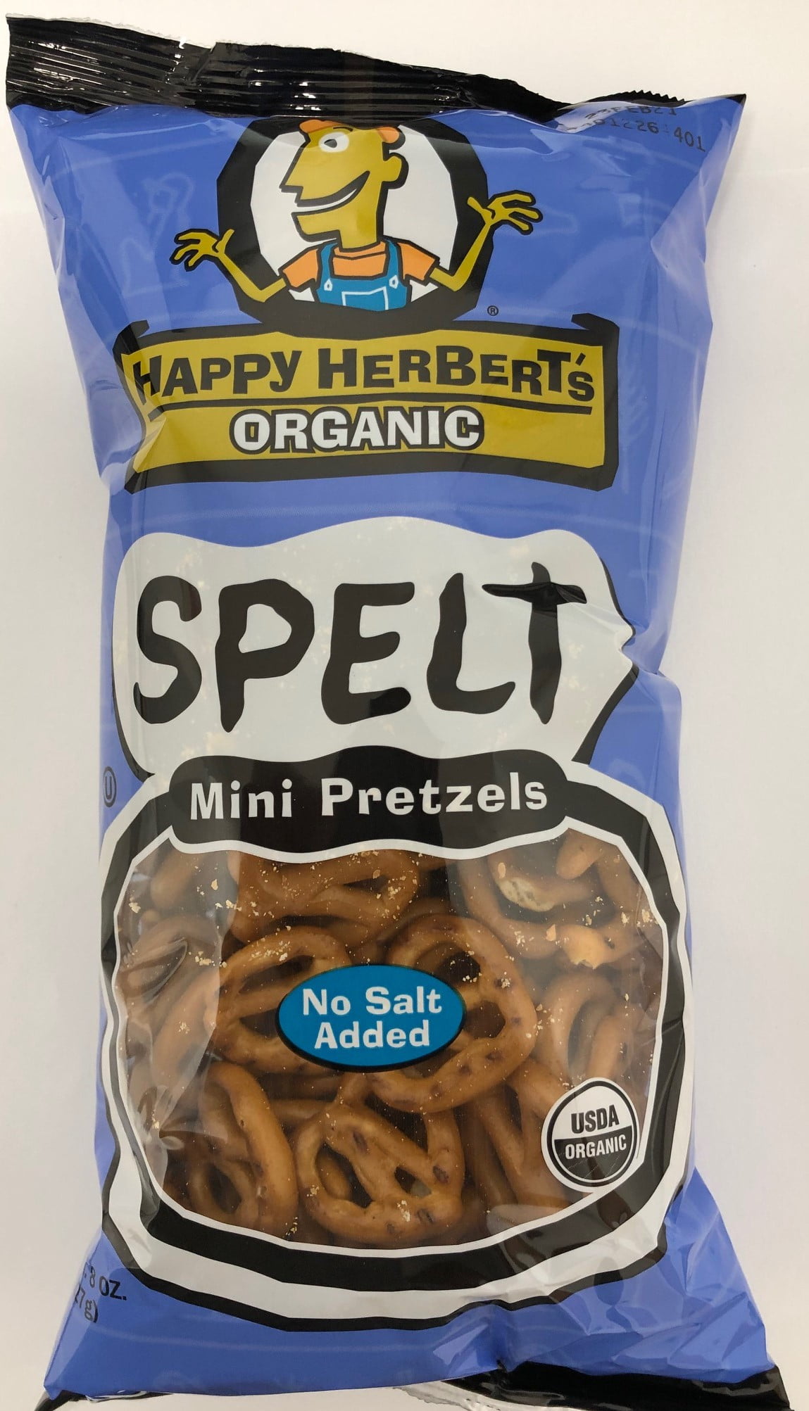 Happy Herbert's Organic Spelt Mini Pretzels Unsalted 8 oz Case of 12