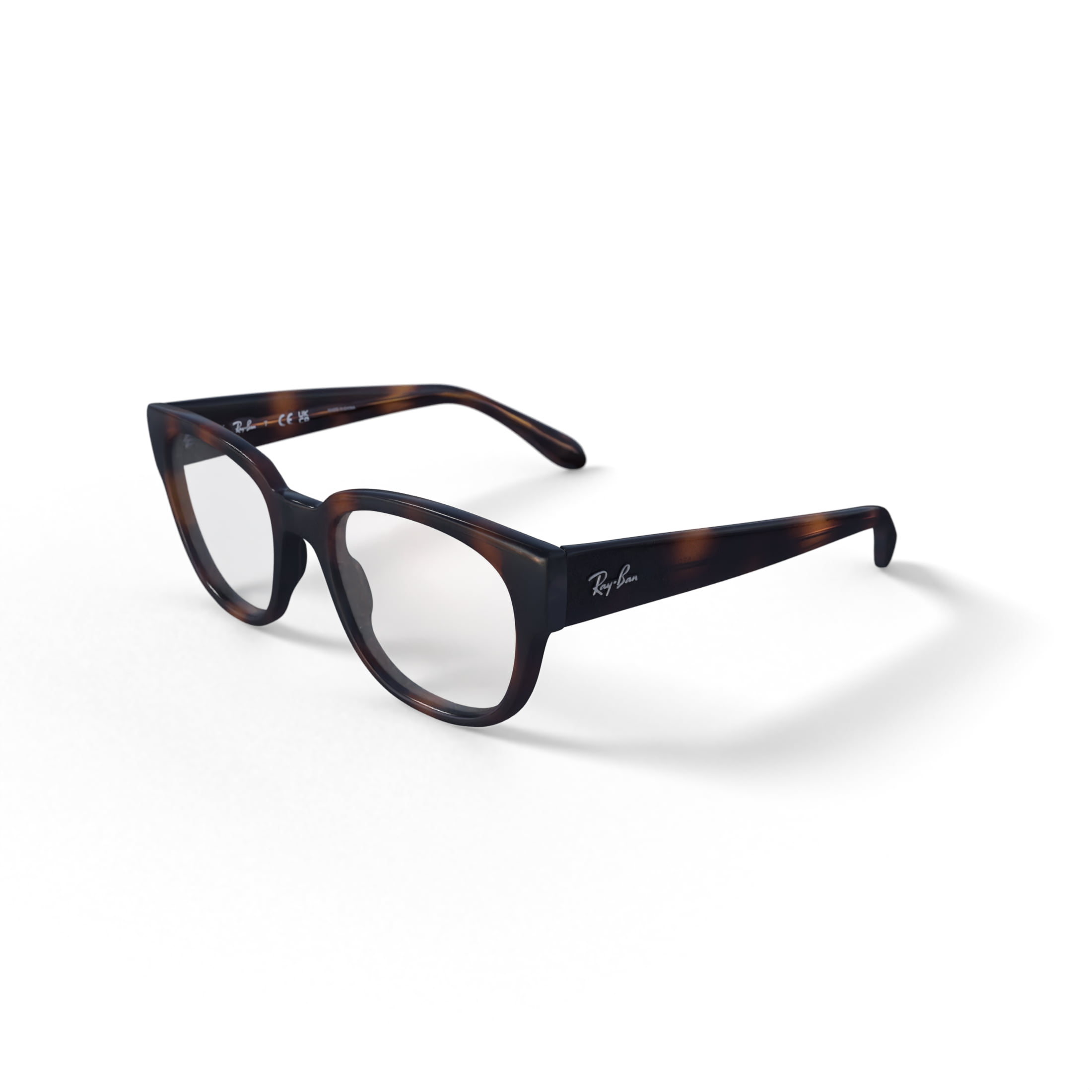 Ray-Ban Unisex Size 52 Square RB7210 Optics Prescription Eyeglasses with Case, Havana/ Demo Lens