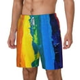 thumbnail image 2 of Gaeub Rainbow Colored Mens Swim Trunks Stretch Beach Shorts Quick Dry for Men Swim Shorts Swimwear with Pockets- 3X-Large, 2 of 9