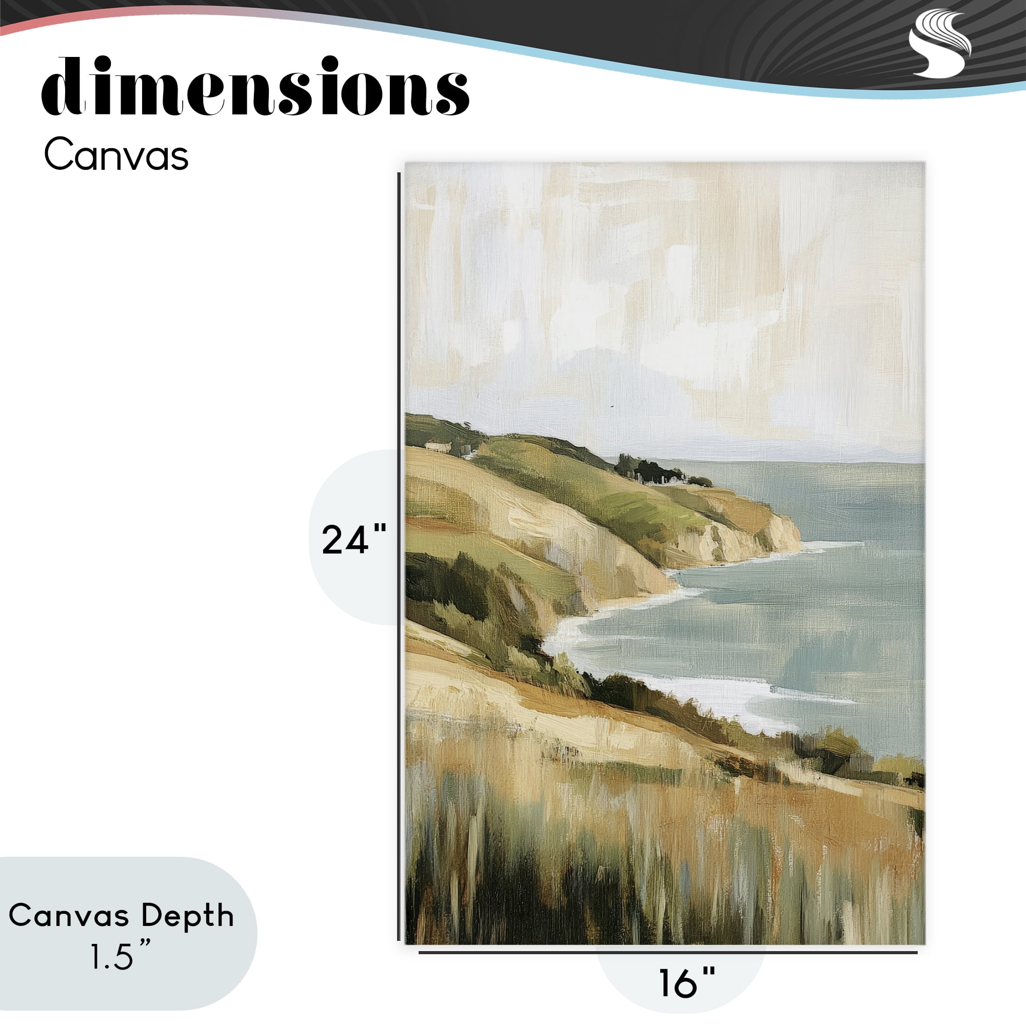 Stupell Industries Serene Cliff Coast Landscape Canvas Wall Art, design by Petal Prints Design