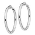 thumbnail image 2 of Sterling Silver Rhodium Polished Hoop Earrings QE8558 (37mm X 37mm), 2 of 3