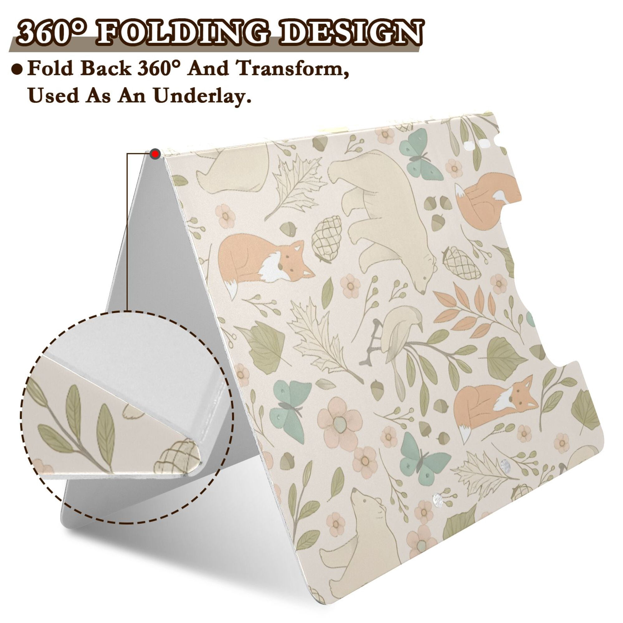 FORMRS A4 Clipboard Folder with Pen Holder Horizontal Foldable School Office Binder, Forest Pastel