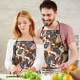 thumbnail image 5 of Pioneer Flower Floral Print Pattern Cotton Linen Apron with Pockets, Waterproof Adjustable, 33x27 Inch for Kitchen, Gardening, BBQ, Salon, 5 of 6