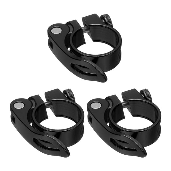 Uxcell 3pcs Bike Seat Post Clamp 31.8mm Bicycle Quick Release Seat Post Collar, Black
