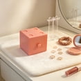 thumbnail image 5 of Desktop Storage Box with Drawer - Macaron Building Block Organizer for Cosmetics, Jewelry, Small Items | Space Saving Desk Accessory Organizer for Home, Vanity Tabletop | Plastic Storage Container, 5 of 7