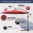 thumbnail image 4 of BELLEZE 10 Foot Outdoor Patio Sun Shade Umbrella Hand Crank Fade Resistant Cantilever Octagonal Red Large, 4 of 7