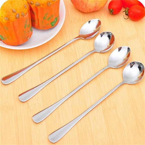 Yesbay Long Handle Stainless Steel Tea Coffee Spoon Cocktail Ice Cream Soup Spoons Cutlery,Long Handle Spoon-2