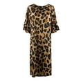 thumbnail image 4 of SMihono Robes Bohèmes d'Été pour Femmes Grande Taille Robe Décontractée à Imprimé Léopard pour Dames Robe à Manches Courtes Ample à Col en V, 4 of 5