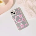 thumbnail image 2 of Compatible with iPhone 15 Case Cute Bow Knot Pattern Compatible with MagSafe Silver for Women Girls Pink Ribbon Shockproof Protective Phone Cover, 2 of 14