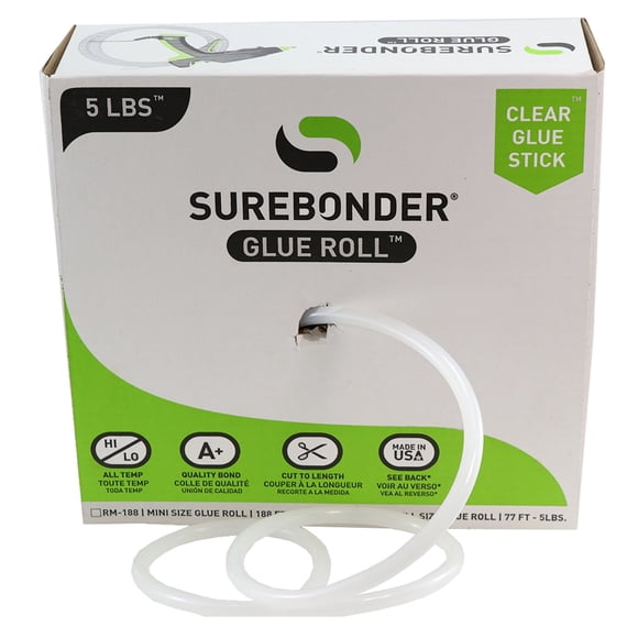 Rollo de Pegamento Surebonder RR-77 Transparente 1.1 cm x 23.5 m 2.5 kg