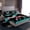 Cyan White Black, variant on jejeloiu Watercolor Baseball Cream Full Size Sheets,Kids Ball Sport Bed Sheets For Teens 4-Piece