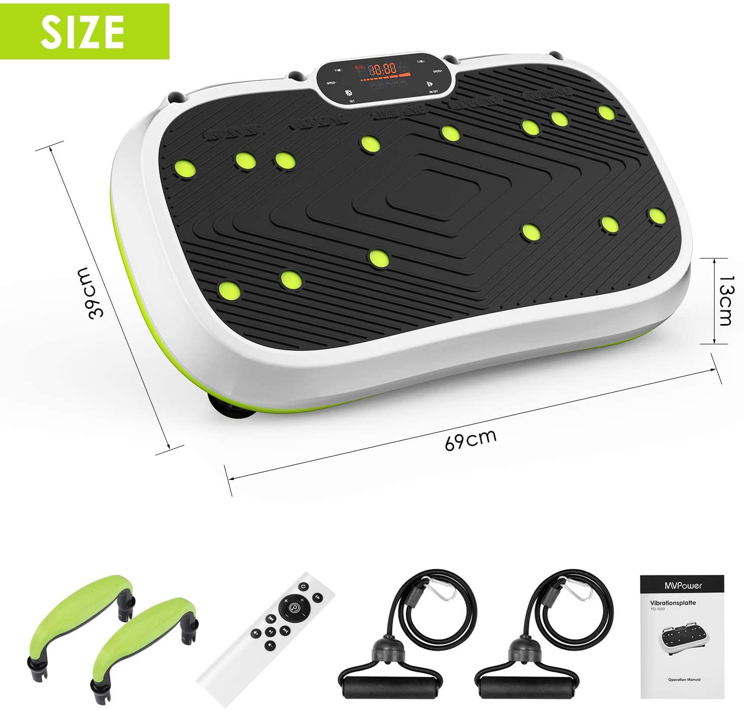 MVpower 3D Vibration Plate Exercise Machine Body Vibration White Green Walmart