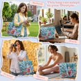 thumbnail image 6 of XYZCANDO Christmas Santa Print Padded Shoulder Handbag Large Capacity Quilted Handle Tote for Holiday Shopping Travel Work Daily Use with Roomy Compartment, 6 of 7
