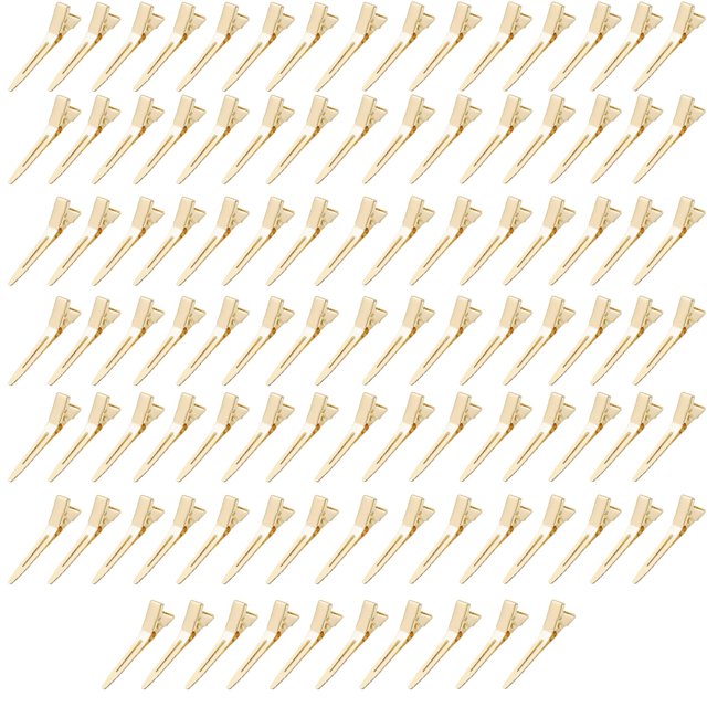 100 Piezas Pinzas para el Cabello de una Sola Punta Pinzas para el Cabello de Sección Dorada BetterJonny Pinzas para Rizos de 1,75 Pulgadas Pinzas de Cocodrilo de Metal Horquillas para Extensiones de