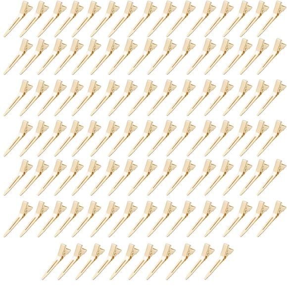 100 Piezas Pinzas para el Cabello de una Sola Punta Pinzas para el Cabello de Sección Dorada BetterJonny Pinzas para Rizos de 1,75 Pulgadas Pinzas de Cocodrilo de Metal Horquillas para Extensiones de
