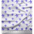 thumbnail image 1 of Soimoi Purple Rayon Crepe Fabric Starfish Ocean Print Sewing Fabric Yard 46 Inch Wide, 1 of 3