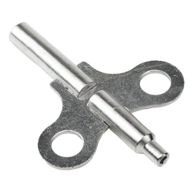 Accesorio de llave para dar cuerda al reloj, herramienta de reparación portátil y ergonómica de acero para relojes de madera, salones, dormitorios, Doble Cabeza de Plata