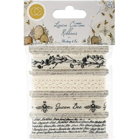 Bee Craft - Craft Consortium Tell The Bees Cotton Linen Ribbon 4/Pkg-4 Designs/1m Each