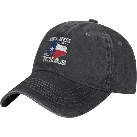 Hat Dont Mess with Texas Cowboy hat Men Vintage Baseball Cap Women Trucker Hat Golf Dad Cap Ponytail Hat Black