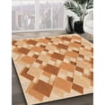 thumbnail image 3 of Ahgly Tapis Rond Lavable en Machine Intérieur Transitionnel Orange Néon, 3 Pieds Rond, 3 of 7