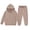 Beige, variant on WOYY Toddler Girls Outfits Solid Color Long Sleeve Hoodie Sweatpants Set, Sizes 3-4T
