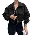 thumbnail image 2 of Sheghy Workout Tops for Women Summer Coat Long Sleeve Adaptable Solid Color formal Athleisure Fashion Black S, 2 of 5