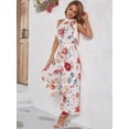 thumbnail image 3 of EILLY BAZAR Floral Print Wide Leg Jumpsuit for Women Sleeveless L, 3 of 4