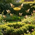 thumbnail image 6 of MMJ Bird Feeder Iron Ground Stake Bird Bath Bowl Outdoor Garden Courtyard Decoration 25.2x4.33in, 6 of 8