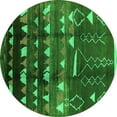 thumbnail image 1 of Ahgly Company Indoor Round Solid Green Modern Area Rugs, 5' Round, 1 of 4