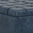 thumbnail image 5 of Simpli Home Harrison 30" Wide Coffee Table Storage Ottoman in Blue Vegan Faux Leather, 5 of 15