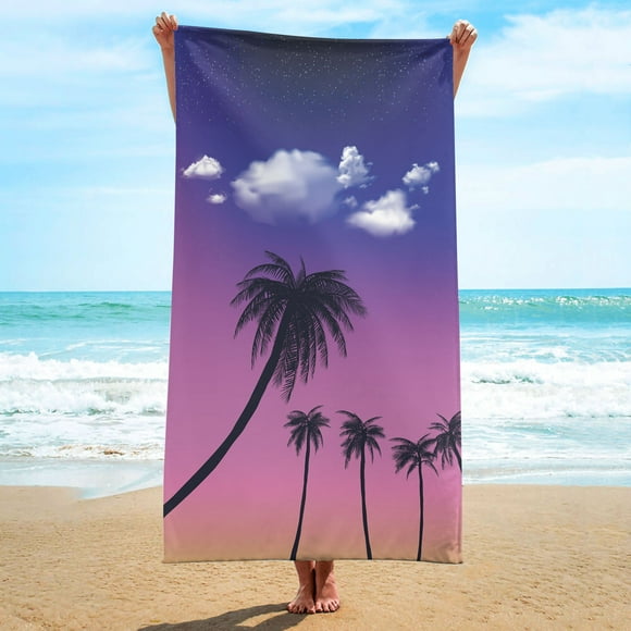 Microfiber Beach Towel Super Lightweight Colorful Bath Towel Sandproof Beach Blanket Multi-Purpose Towel For Travel Swimming Pool 30x60 Inch