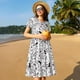 thumbnail image 4 of Balery Cowboy Vestidos sueltos de manga corta para mujer, vestidos de verano 2025, vestidos casuales de corte A con vuelo., 4 of 6