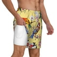 thumbnail image 2 of Kdxio Birds And Flowers Print Men'S Swim Trunks With Compression Liner 7 Inch Inseam Quick Dry Swim Shorts, 2 of 7