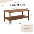 thumbnail image 6 of Modern 2-Tier Coffee Table for Living Room | Walnut MDF & Rubberwood | 39.4" L x 19.7" W | Open Storage Shelf | Stable & Durable | Easy Assembly, 6 of 27
