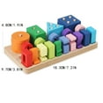 thumbnail image 3 of Wooden Number Blocks Counting Puzzle Shape Sensory Toy Toddler Preschool Learning Activity Set With Math Symbols Fine Motor Skills Development Ages 18 Months+, 3 of 9