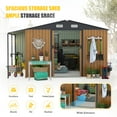 thumbnail image 2 of 10x12 Ft Outdoor Storage Shed, Large Metal Shed with Sliding Doors & Windows, Outside Steel Storage Shed with Vent for Garden, Backyard, Patio Utility, Tool Storage, Yellow, 2 of 9
