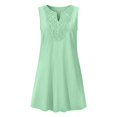 thumbnail image 3 of Women's 2026 Summer Dress Casual Fashion V Neck Embroidered Sleeveless Top Boho Dress by Yigetop Green 3XL, 3 of 8