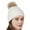 White, variant on XUNKUSGA Womens Hat Winter Ribbed Knitted Hats Women Warm Fleece Lined Winter Hats for Women with Pompom Fashion Thick Slouchy Ski Cuff Cap Brown