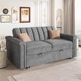 thumbnail image 2 of Oufan Soft Cushion Convertible Sofa Pull Bed for Two People to Sit On, 2-Seater Upholstery Couch for Living Room Apartment, Gray, 2 of 10