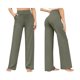 thumbnail image 3 of Pantalones Pierna para Mujer Pantalones Yoga Cintura Alta con Bolsillos Pantalones Deportivos Holgados y Elásticos para Trabajo o para Estar Cómoda en Casa Verde Oliva L, 3 of 7