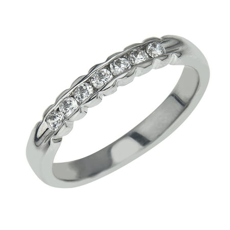 Diamond Wedding Stack Band in 10k White Gold (0.25 carats)