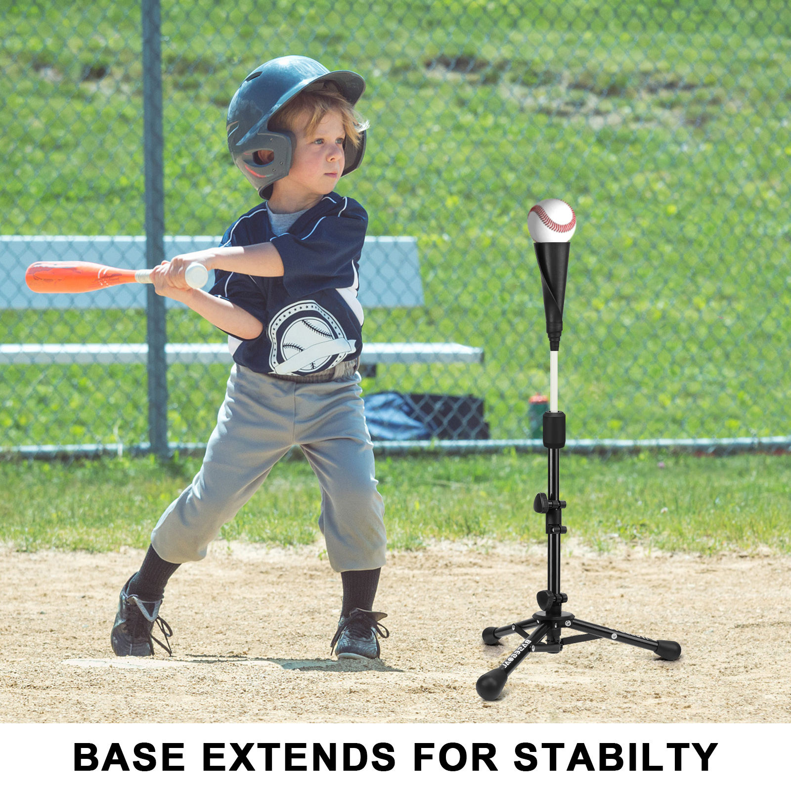 Baseball Batting Tee for kids, Portable Softball Baseball Tees for Hitting, Extral Height Adjustable Angel Baseball Ball Caddy, Easy to Assemble, Intensive Support Frame, Batting Training Practice