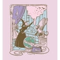 thumbnail image 4 of Wizard Of Oz Wicked Witch Flying Monkey & Guard
 Women's Pink Crew Neck Short Sleeve Crop Tee-Medium, 4 of 4